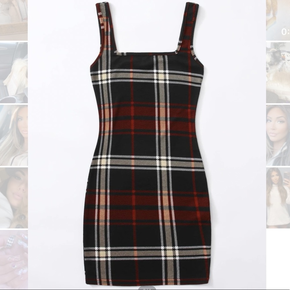 Plaid Bodycon mini dress